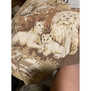 Vtg 4 Sheets Safari Animals Lion Zebra 2 Lady Pepperell And Pressline Brand